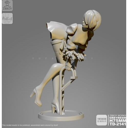 1/24 Resin Figure Kits Beautiful Girl Model Self-assembled 75mm TD-2141