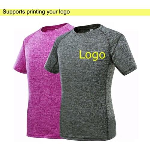 10pcs Plus size Top shirts Adult Vinyl Heat Transfer Printing LOGO Elastic t-shirts Men Quickly Dry Unisex fitness t-shirt