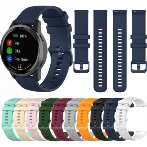 18mm 20mm 22mm Silicone Watchband Strap for Garmin Vivoactive 4 4S 3 Forerunner 245 645 MUSIC Smart Bracelet Wristband Strap