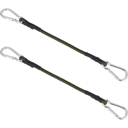 2Pcs Carabiner Bungee Cords Rubber Straps Elastic Clotheslines Luggage Ropes