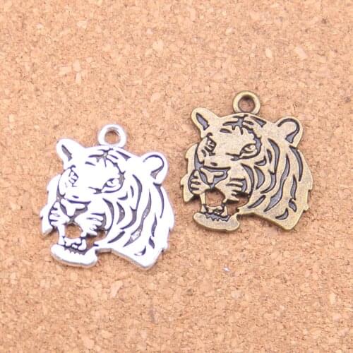 26pcs Charms roaring tiger head 27x24mm Antique Pendants,Vintage Tibetan Silver Jewelry,DIY for bracelet necklace