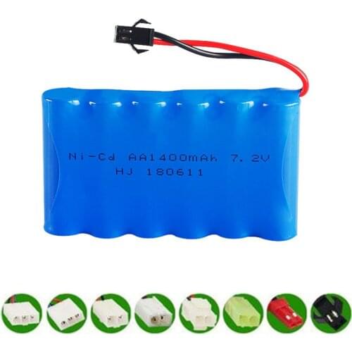 7.2V 1400mAh AA Ni-CD battery pack SM/JST/EL-2P/TAMIYA Plug for RC Toys Cars Boats guns RC Parts 7.2 v nicd aa 1400 mah battery