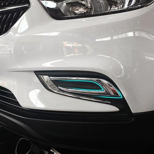 ABS Plastic Fit For Buick Encore 2016 2017 2018 Car front fog lamp frame Decoration accessories cover trim sticker car styling