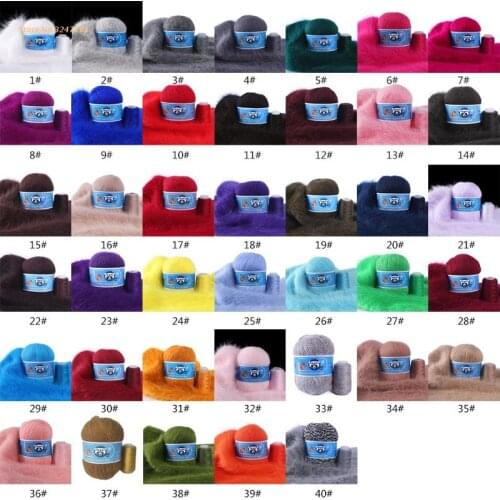 B0KC 50g+20g/Pack Knitting Yarn Mink Wool Various Colors Genuine Pure Mink Wool Yarn