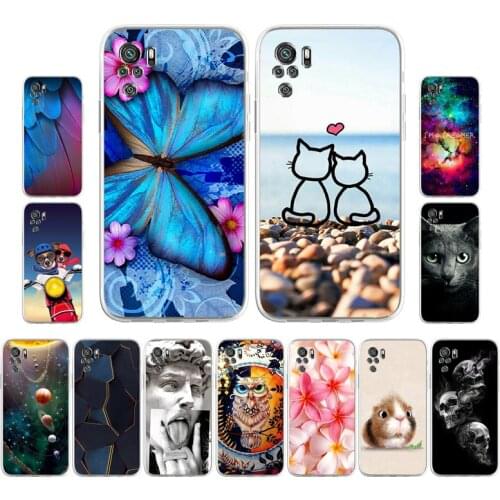 For Xiaomi Redmi Note 10 10S Case 4G Silicon Soft Tpu Back on Redmi Note 10 Pro Global Phone Cover Note10 S Bumper Etui Funda