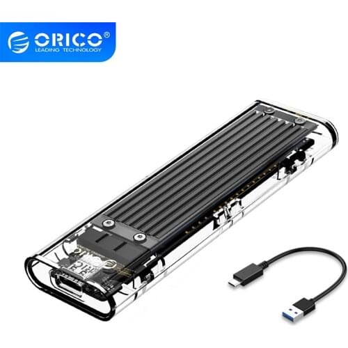 ORICO M2 SSD Case 5Gbps M.2 to USB Type C Transparent Hard Drive Enclosure for NGFF SATA B-Key/M-Key SSD