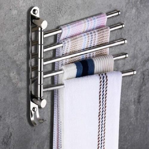 Stainless Steel Activity Towel Bar/Tripod Punch-free Rotating Swivel Towel Rack Hair Dryer Holder Bathroom Accessories pf0822