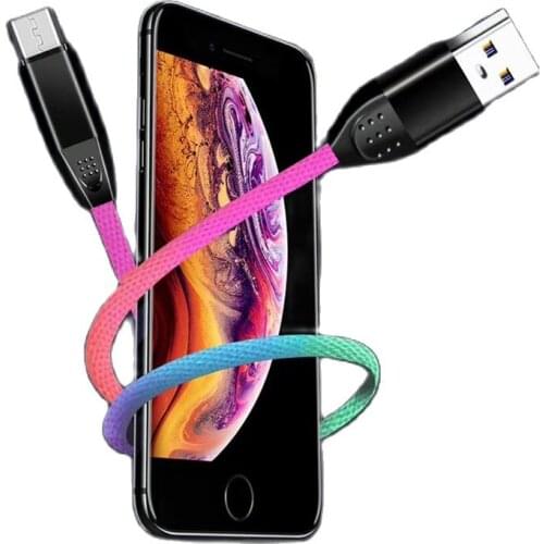 3A Colorful Micro USB Cable Nylon USB Sync Data Mobile Phone Adapter Charger Cable For Samsung Sony HTC LG Android Cables
