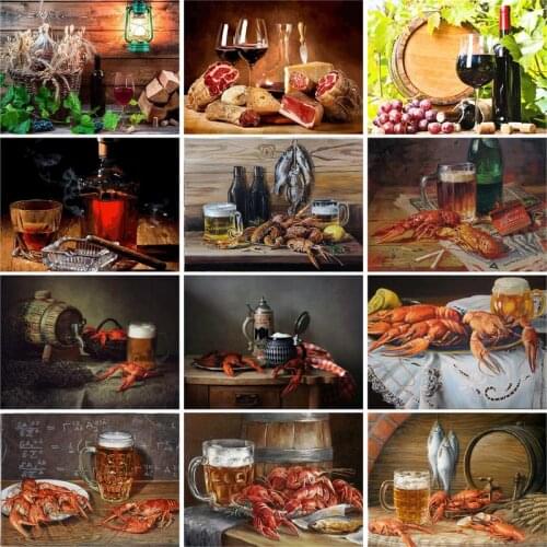 GATYZTORY DIY Painting By Numbers kits For Adult child crayfish picture Paint By Numbers Landscape Home Decoration Unique Gift