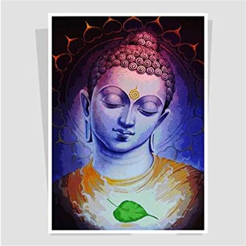 Religious Buddha Printed Water-Soluble Canvas 11CT Cross Stitch DIY Embroidery Set DMC Threads Handmade Sewing Magic