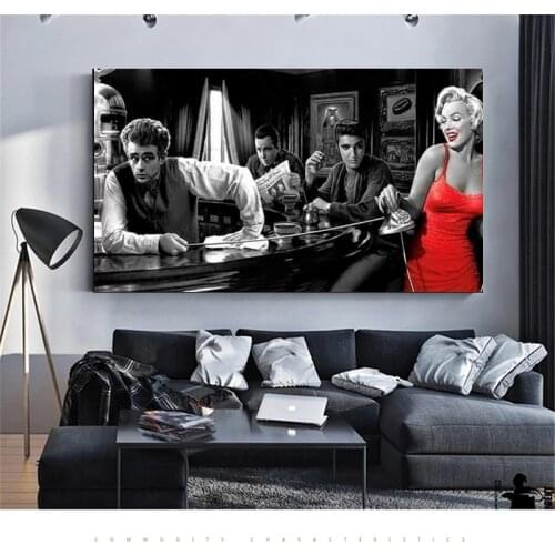 Sexy James Dean Marilyn Monroe Elvis Presley Canvas Paintings Posters and Prints Wall Art Pictures for Living Room Decor Cuadros