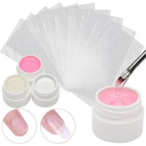 Nail Extension Glue + 10pcs Fiberglass Set Nail Extension Fiber Glass Silk Nails Wrap Stickers Nail Form Nail Art Tools