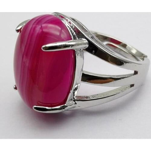 Red Veins Carnelian Stone Oval Bead GEM Finger Ring Jewelry Size 8-9 X277