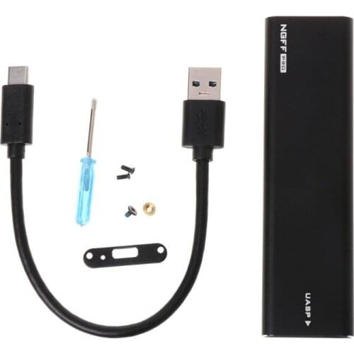 USB-C M.2 NGFF Hard Drive Enclosure B Key SATA SSD Reader to USB 3.0 Adapter Aluminum Portable