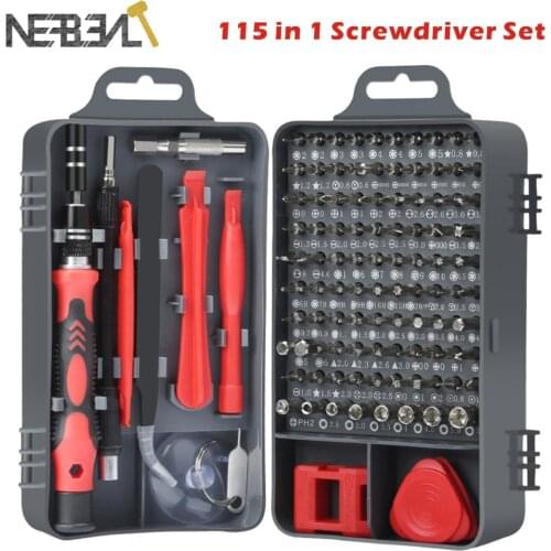 115 in 1 Mini Precision Screwdriver Screw Driver Bit Set Multi-function Precision Mobile Phone Repair Device Hand Tools Torx Hex