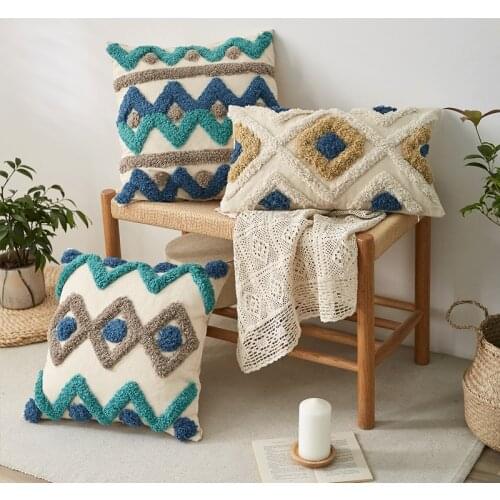 Home Decor Cushion Cover 45x 45cm/30x50cm Pillow Cover Handmade Square Pillow Case for living Room Bed Room Zip Open