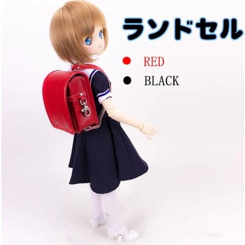 NEW bjd doll bag schoolbag for 1/4 1/3 MSD Red /Black Japanese Backpack exquisite bjd doll Props accessories
