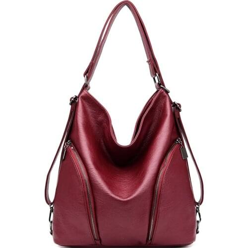 2021 New PU Women Leather Shoulder Bag Female Leisure Nubuck Convertible Handbag Top-handle bags Retro Shoulder Bag