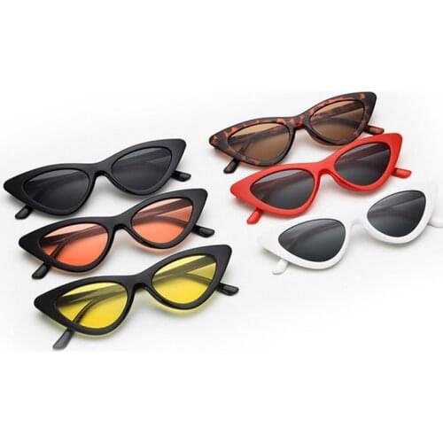 Cycling Glasses Fishing Glasses Retro Vintage Sunglasses Cateye Goggles Sexy Small Cat Eye Sun Glasses for Women Ins Photo Shoot