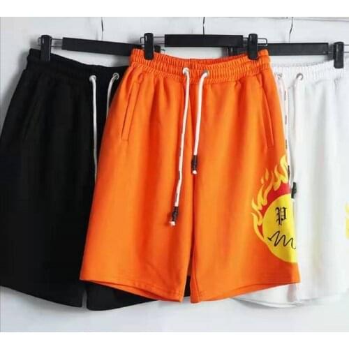 Palm Angels 22SS Letters Printed Men and Women Couples Flame Smiley Pattern Casual Fashion Shorts Beach Shorts Boyfriend Gift