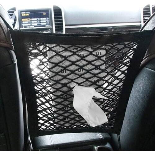 Car Seat Gap Strong Elastic Mesh Bag Seat Back Storage Bag for skoda Octavia a5 a7 2 rapid Fabia YETI superb vw passat