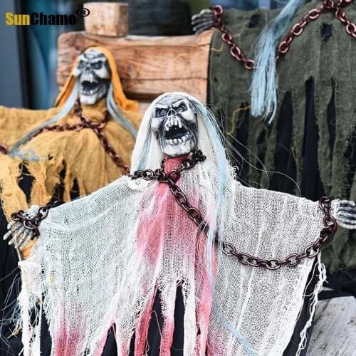 Halloween Props Iron Chain Hanging Ghost Decorations Ghost Foreign Trade Electric Toys Ghost House Terror Layout