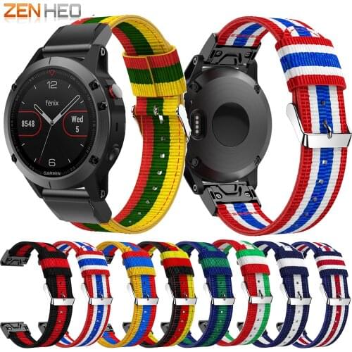 20/22/26mm Nylon Watchband Strap for Garmin Fenix 5 5X 5S Plus 6 6S 6X /3 HR/Forerunner 935 Smart Bracelet Easy Fit Band