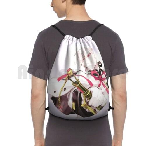 Owari No Seraph Backpack Drawstring Bag Riding Climbing Gym Bag Owari No Seraph Anime Japanese Kawaii Pink Blue Pastel Manga
