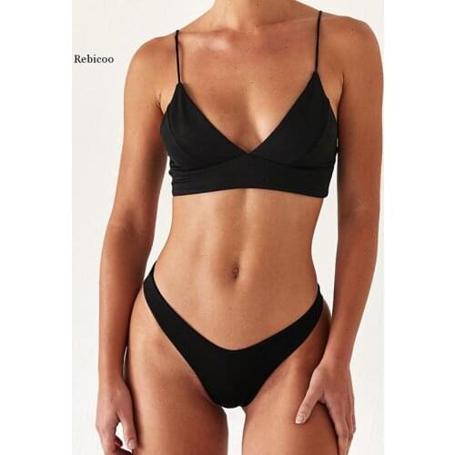 Sexy Bikini Solid Swimsuit Women Push Up Swimwear Padded Bra Bikini Set Brazilian Bathing Suit Swimming Suit Female