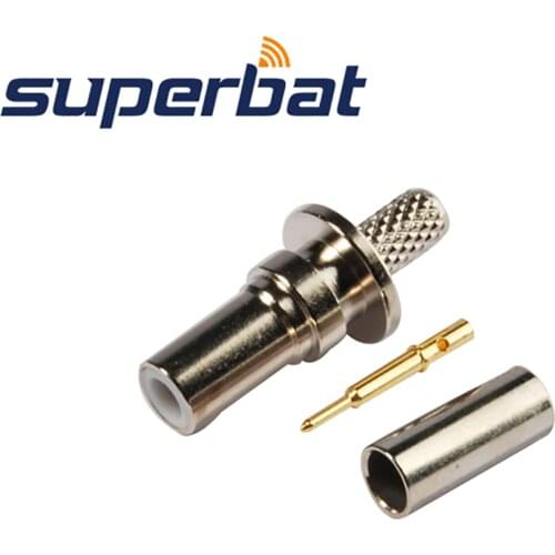 Superbat 10pcs SMB Jack Straight Crimp Attachment RF Coaxial Connector for Cable RG174,RG316,LMR100 Fakra Connector