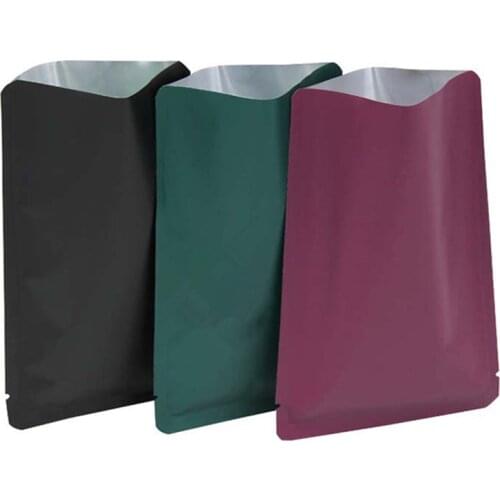 Wholesale 100pcs Matte Black/Green/Wine-red Aluminum Foil Bag Heat Sealing Cosmetics Nail Powder Glitter Beads Packaging Bags