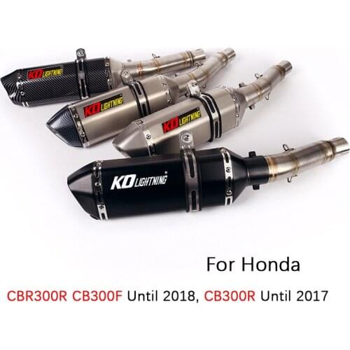 For Honda CBR300R CB300R CB300F Motorcycle Exhaust Pipe Middle Pipe Slip On 51mm Mufflers Removable DB Killer Escape Reserve Cat