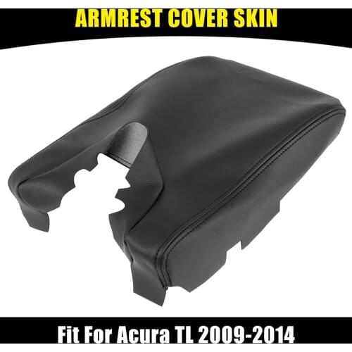 X Autohaux Center Console Cover for Acura TL 2009-2014 Armrest Cover Pad Replacement Black Beige Microfiber Leather Waterproof