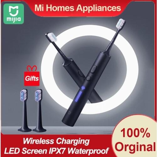 Original Xiaomi Mijia Sonic Electric Toothbrush T700 360° Wireless Charging LED Screen IPX7 Waterproof Brushes Replacement Heads