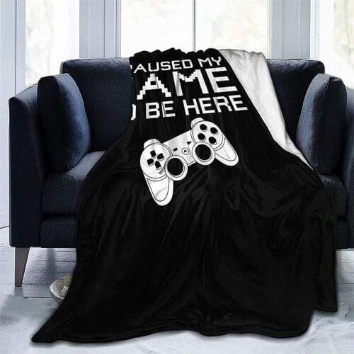 I Paused My Game to Be Here Navajo Cubre Camara Green Throw Blanket 3D Print On Demand Sherpa Super Comfortable For Sofa