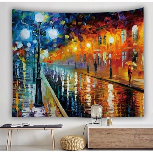 Painting Art Wall Tapestry Van Gogh Printed Street Picture Hippie Tapestry Aesthetic Room Decor Wall Decor Blanket Home Carpets