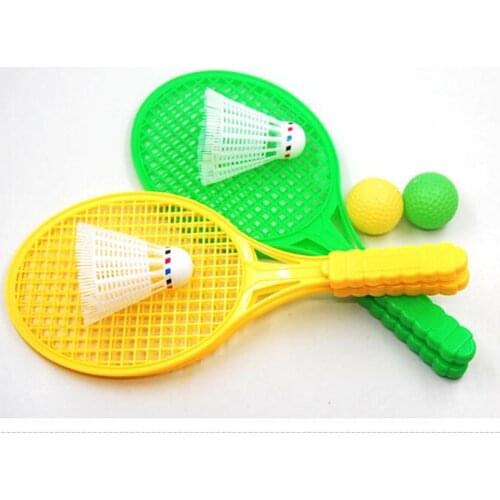 1Pair Novelty Dual Badminton Tennis Racket Baby Sports Parent-Child Bed Educational Toys Funny Gifts
