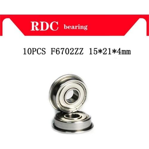 High quality 10pcs ABEC-5 F6702ZZ F6702-2Z 15x21x4 mm flanged Bearing Ball Bearings F6702 ZZ F6702Z Metal Shielded Factory sales