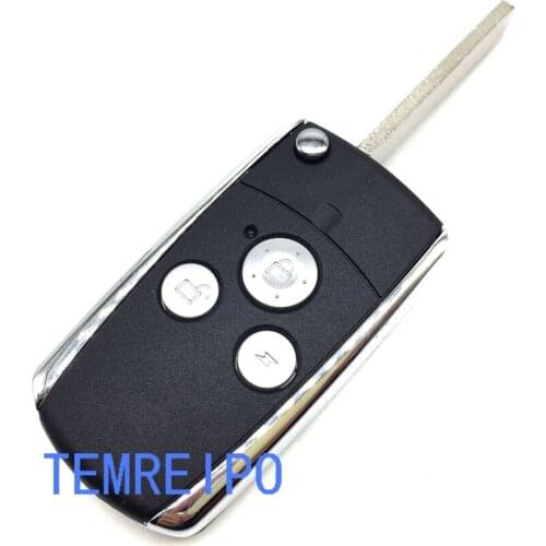 10pcs/lot Modified 3 Button Remote Flip Folding Car Key Shell Case Keyless Fob Cover Replacement For Honda CRV Fit Accord Pilot