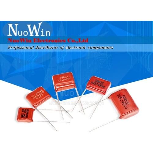 10pcs 250V 450V 106 104 473 474 684 105 225 475 J 100NF 47NF 470NF 680NF 10UF 0.1UF 0.047UF 0.68UF 1UF 2.2UF 4.7UF CBB capacitor
