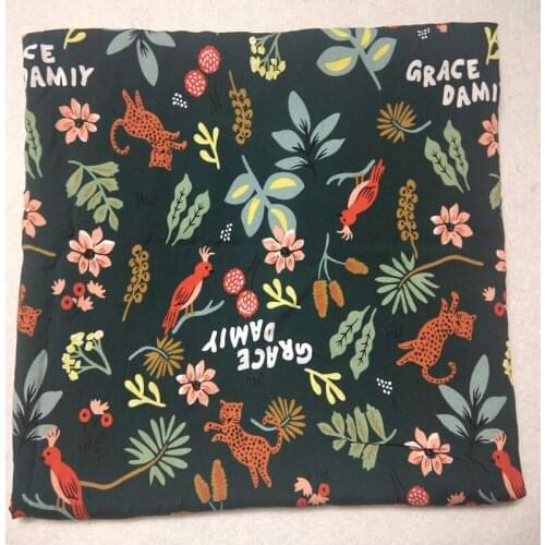 100x140cm Happy Forest Animals Rayon Fabric Viscose Soft Smooth Fabric For Shirt Baby Cloth Dress pajamas