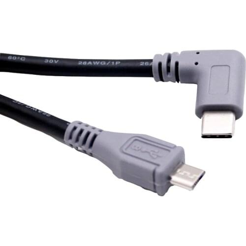 10x USB 3.1 Type C Right Angle Male to Mini/Micro/Type C Male Plug Charging Data OTG Connector Cable 1M/3FT