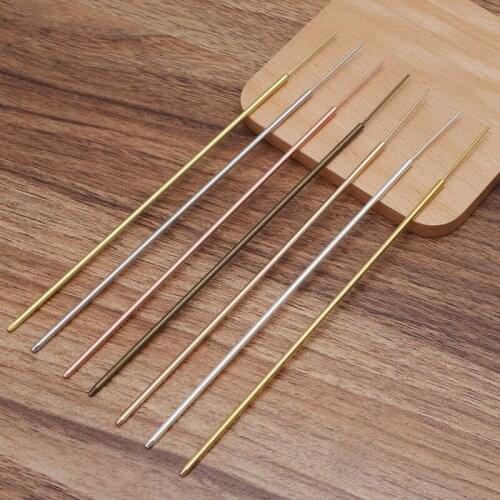 2pcs 145x2.5mm Copper Hair Sticks 7 Colors Plated Hairpins Accessories Hair Sticks Setting For Jewelry Making