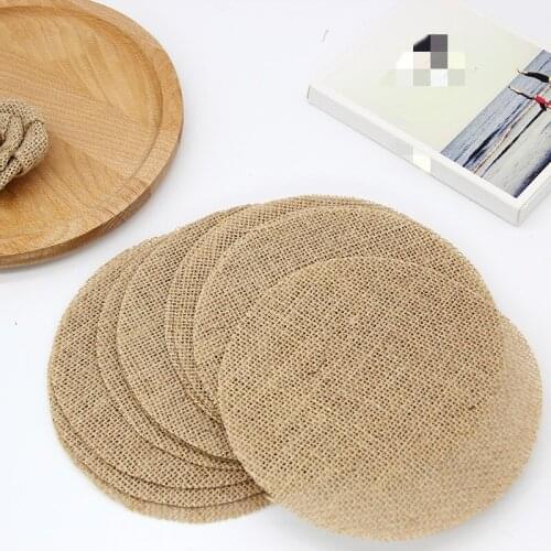 20 Pieces Natural Jute Burlap Hessian Placemats for Vintage Rustic Wedding Decoration Rural Marriage Wedding Party Supplies