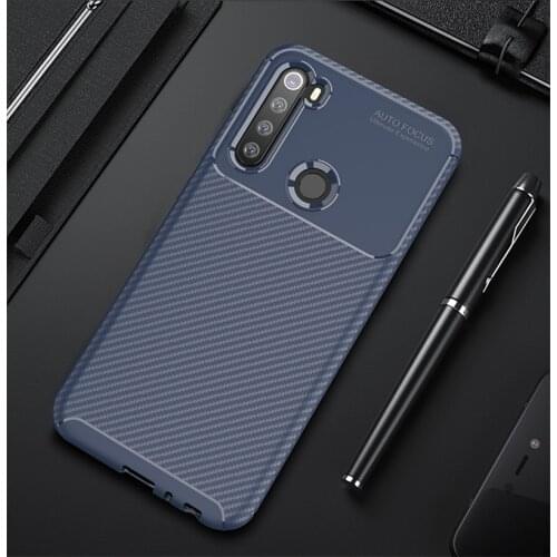 2021 For Xiaomi Redmi Note 8 8T Case Shockproof Carbon Fiber Bumper Rugged TPU Silcone Protector Case for Redmi Note 8 Pro Back
