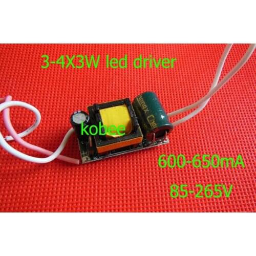 5pcs/lot 3-4x3W led inside driver 3*3W 9W / 4*3W 12W 650mA LED Driver Lighting Transformers For E27|GU10 Spotlight light