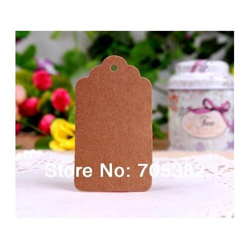 4x7cm (With cord) Blank kraft paper tags label Hang tag Bookmark (SS-7122-1)