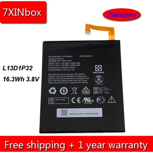 7XINbox 16.3Wh 4290mAh 3.8V Genuine L13D1P32 Laptop Battery For Lenovo Lepad A8-50 A5500 Tab S8-50 Series