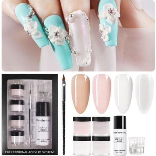 Nail Acrylic Powder and Liquid Monomer Set Manicure Tool for DIY Nail Art Nail Extension Set for Professionals Beginners