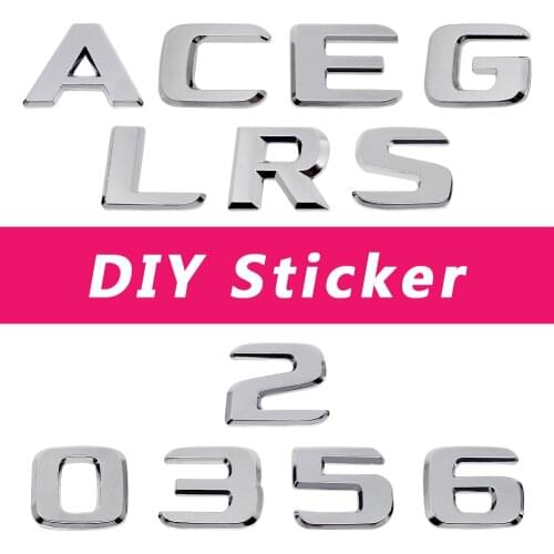 Car Styling DIY Rear Trunk Sticker Plastic Number Letter Emblem Decal for Mercedes Benz GLK CLA SLS W211 W210 W205 W212 W203 204